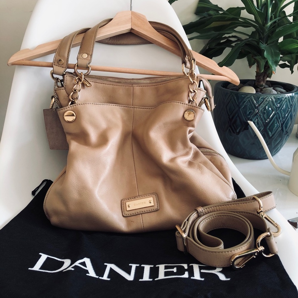 Danier Nude Soft Leather Shoulder Bag with Strap